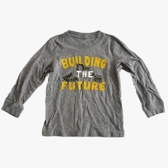 CARTER’S Boy’s Gray Graphic Long Sleeve Tee - 3T - Picture 4 of 11